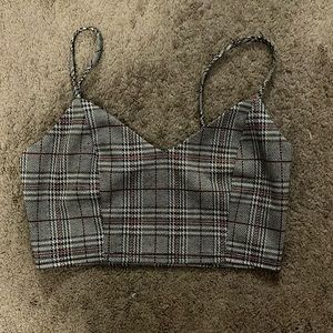 Cropped plaid tank top